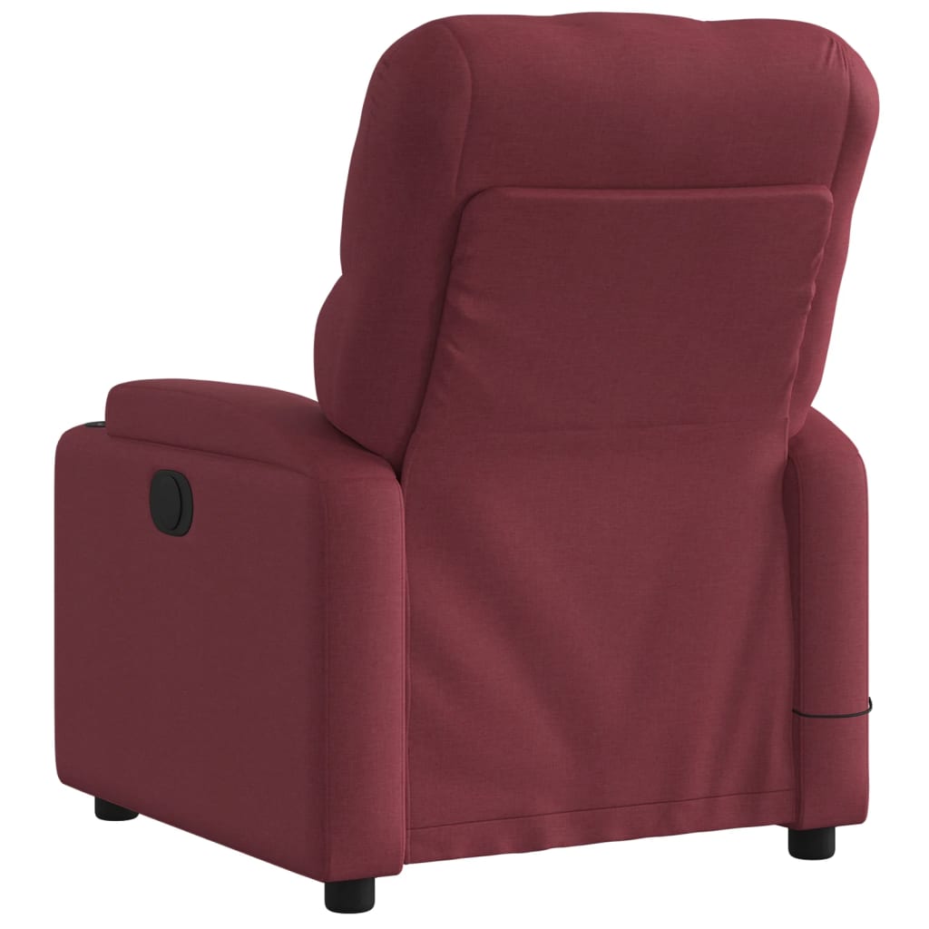 Electric Massage Chair Burgundy Fabric