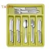 Cutlery Drawer Organizer Tray 6 Compartment Plastic Storage Box for Kitchen Utensils Forks Spoons Cutter Sturdy BPA-Free Divider Holder