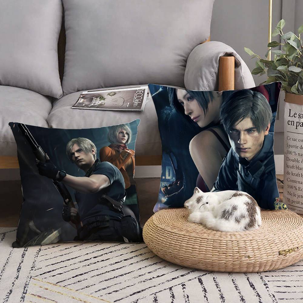 Game R-Resident Leon Kennedy Evil Pillow Case Square Pillow Bedroom Sofa Leisure Comfort Cushion Car Living Room Home Decoration