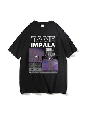Μπλούζες με γραφικό στάμπα Tame Impala Currents για άνδρες και γυναίκες, μοντέρνες oversized μπλούζες