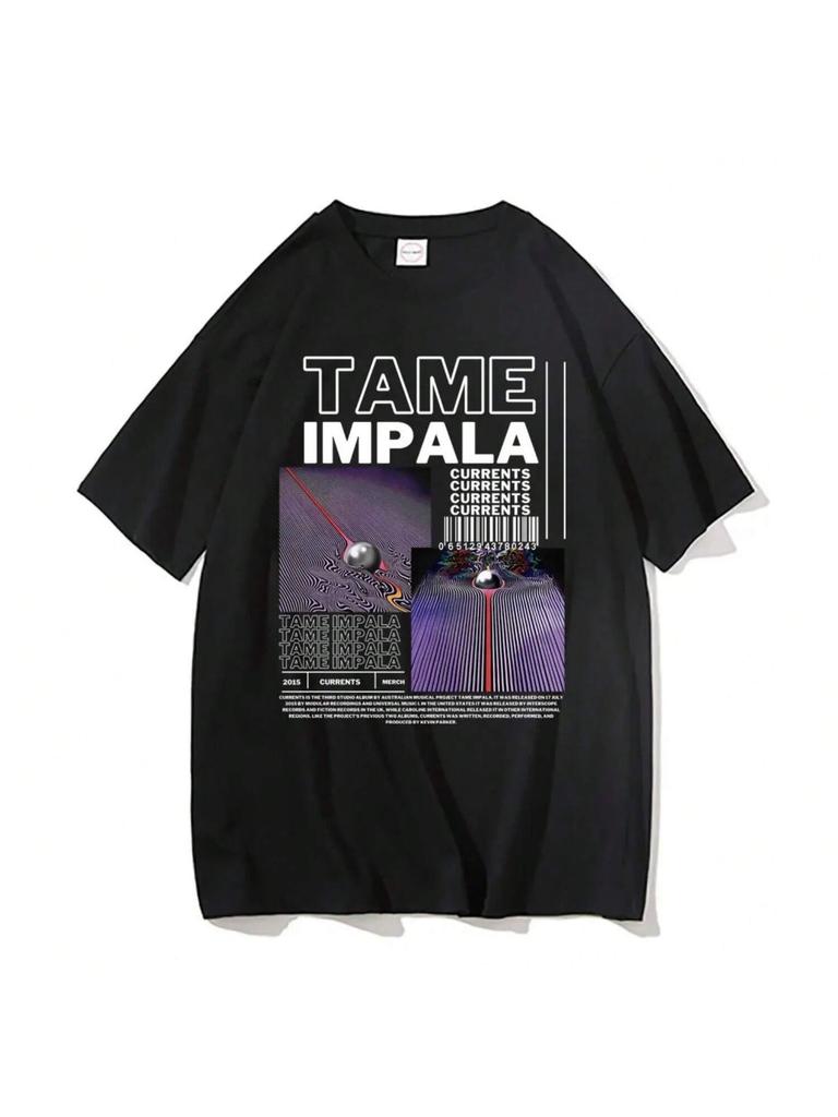 Camisetas con estampado gráfico de Tame Impala Currents para hombres y mujeres, camisetas de moda oversize