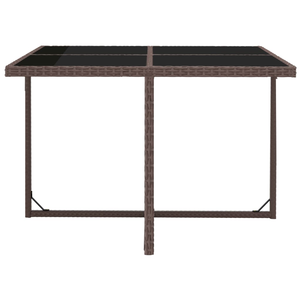 9 piece Garden Dining Set with Cushions Poly Rattan Brown