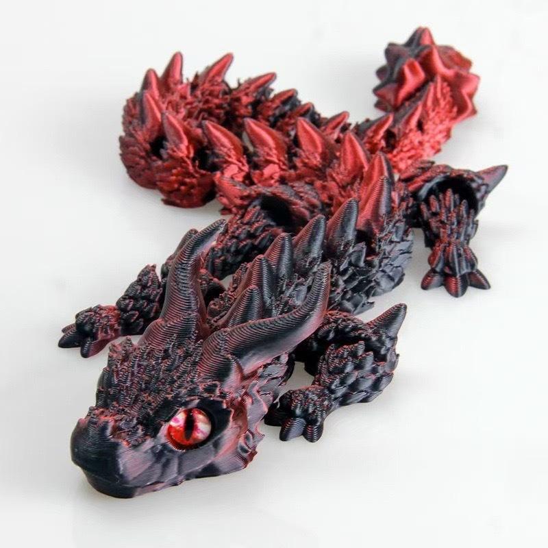 Colorful 3D Printed Articulated Dragon Toy with Movable Joints
