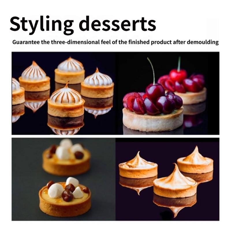 Stainless Steel Tarts Rings Double Edges Design, Safe Stable Baking Tool for Cakes and Dessert