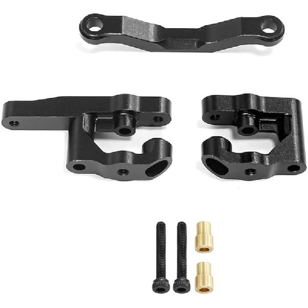 7075 Aluminum Steering Set for Arrma 1/18 Granite Grom Mega RC Car Upgrade Parts(Replace ARA340202)(Red)
