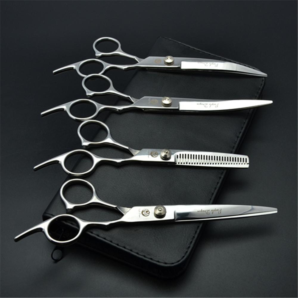 Foarfece Profesionale pentru Tuns Câini 7'' Foarfece de Tuns Păr Pieptene Subțiere Curbat Salon Pisici Animale de Companie Coafură Oțel Japonez Z4001