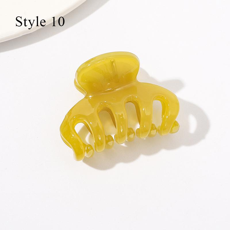 HFYJ Hollow Small Size 4cm Square Hair Claws Acrylic Jelly Color Hairpin Shark Crab Hair Clip Claw Hair Accessories for Women