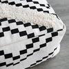 MOCOFO Decorative Square Pouf Cover for Bedroom Boho Cotton Unstuffed Pouf Footstool (Black Diamond,18x18x18)