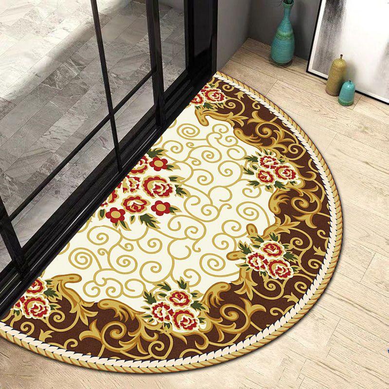 Half Circular Floor Mat Bathroom Non Slip Carpet Household Door Mat Dirt Resistant Foot Mat