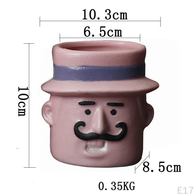 Ceramic Flower Pot Funny Cartoon Planter Artwork Modern Cute Plant Flowerpot for Balcony