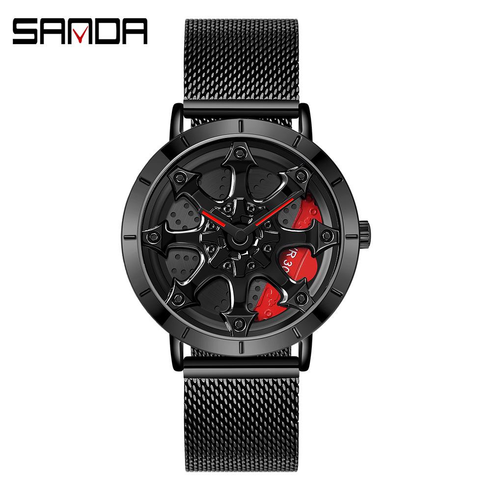 Sanda Meilleure Vente 1088 Montre pour Adolescent: Personnalisé, Cadran Rotatif 3D, Tendance, Quartz Étanche.