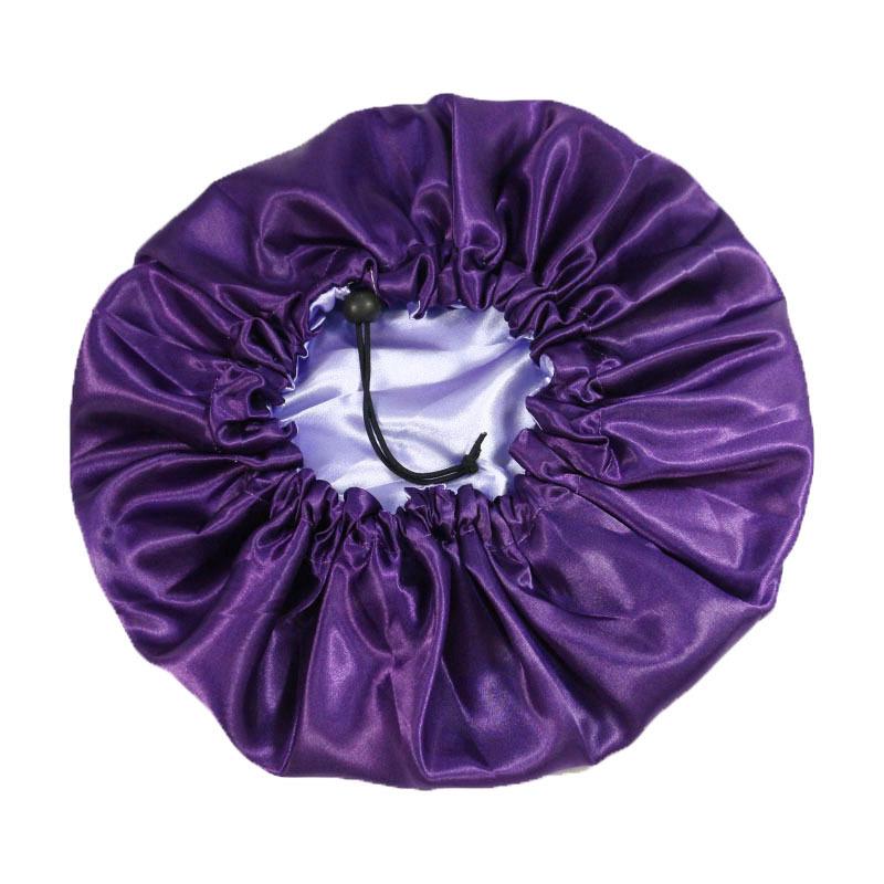 European & American Double-Layer Satin Adjustable Sleeping Cap