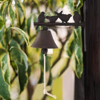 1 Set Rustikales Gusseisen Türklingel Vier Kleine Vögel Vintage Antik Retro Stil Außen Dekoration
