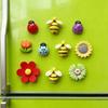 10Pcs Animal Flower Refrigerator Magnet Resin Ladybird Bee Tulip Sunflower Fridge Magnet Home Office Kitchen Whiteboard Locker Decoration Magnet