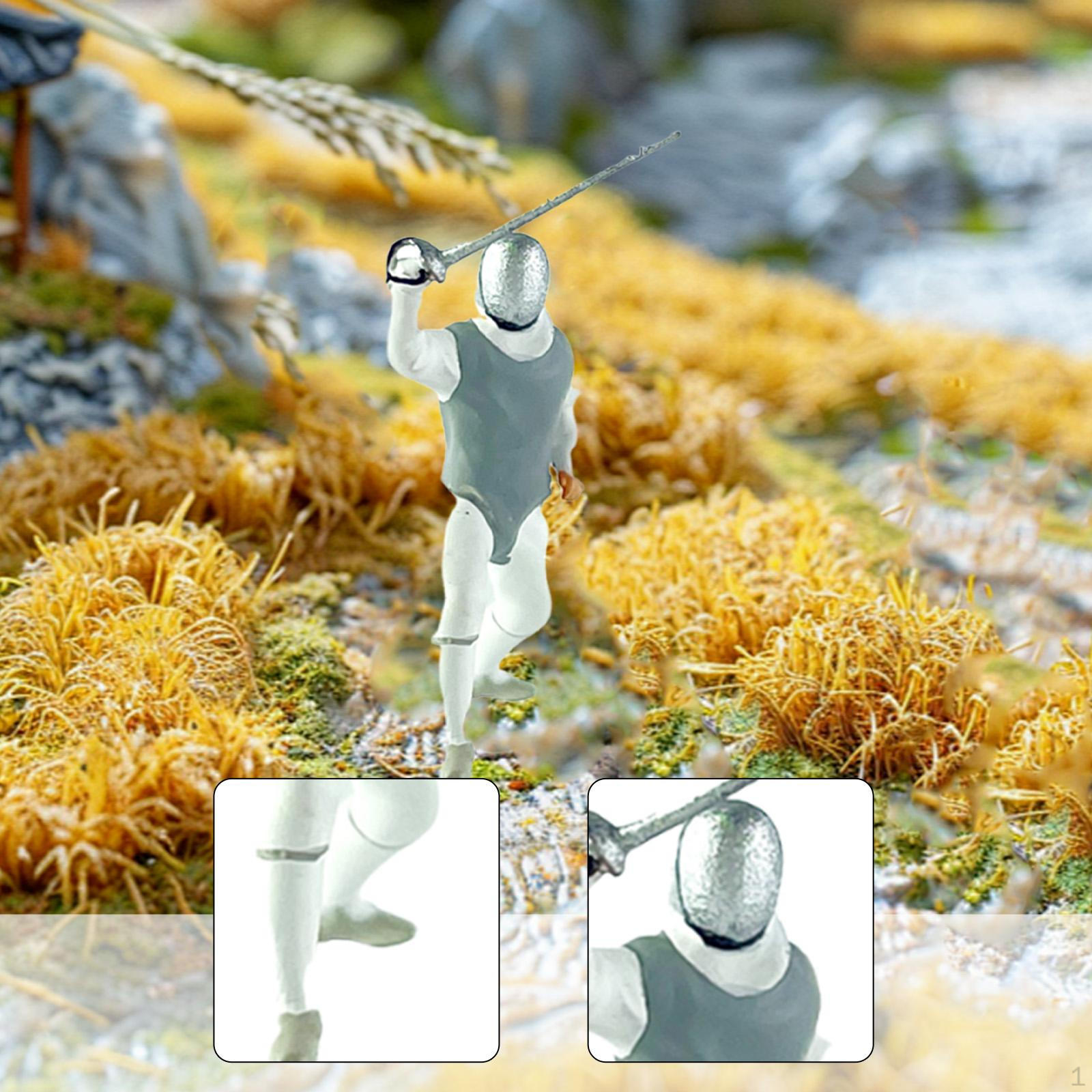 

Модель фигурок 1/64 Фигурка в позе фехтования Расписанное вручную украшение Мини-кукла Defense Grey