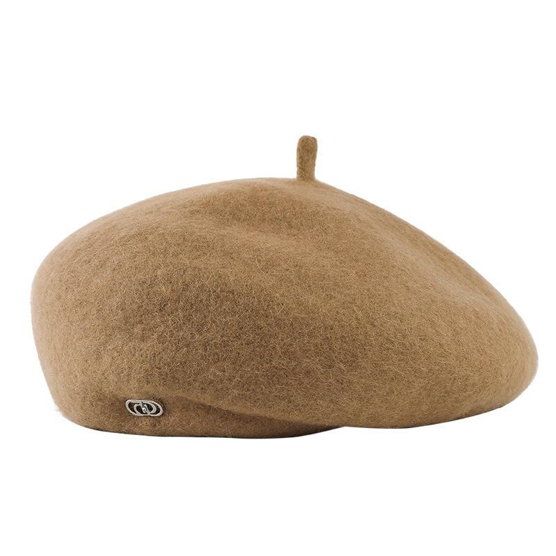 British Retro Wool Beret Female Autumn and Winter Painter Hat Showing Face Small Versatile Warm Hat