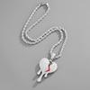 High-Quality European and American Full Diamond Water Drop Broken Heart Couple Necklace