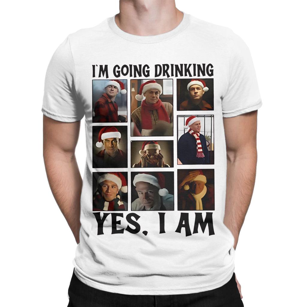 Men Women Charlie Hunnam Ed Gein Im Going Drinking Yes I Am Christmas  T Shirt Cotton New Arrival Tee Shirts  Top Clothing