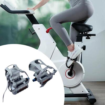 2x Exercise Bike Pedals Bicycle Adjustable Straps Versatile Accessories 9/16 Nch