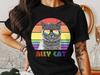 Retro Regenboog Kat T-shirt, Hipster Coole Kat met Bril, LGBTQ Ally Kat Tee, Kleurrijke Pride Steun Kleding, Unisex Grafisch Shirt