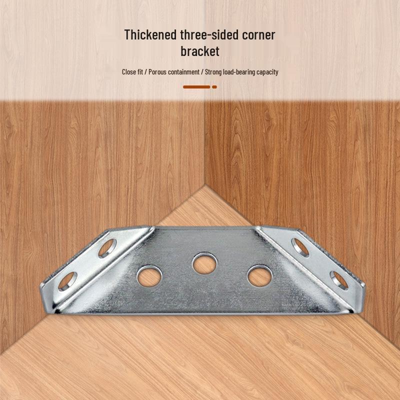 Thickened 90-Degree Three-Sided Angle Iron Connector Bracket