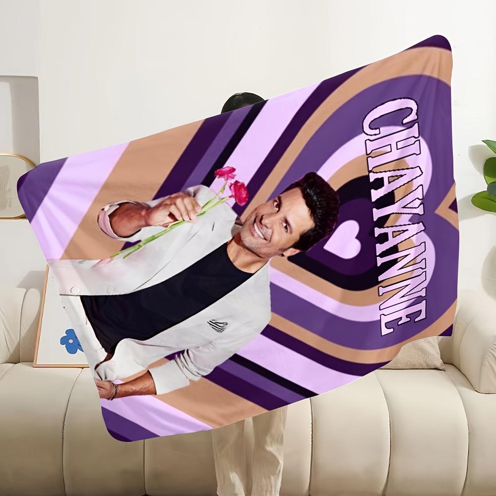 Puerto Rican Latin Pop C-Chayannes Soft and Comfortable  Print Flannel Blanket, 1pc, Suitable for All Seasons, Ideal for Sofa, Bed, or Wall