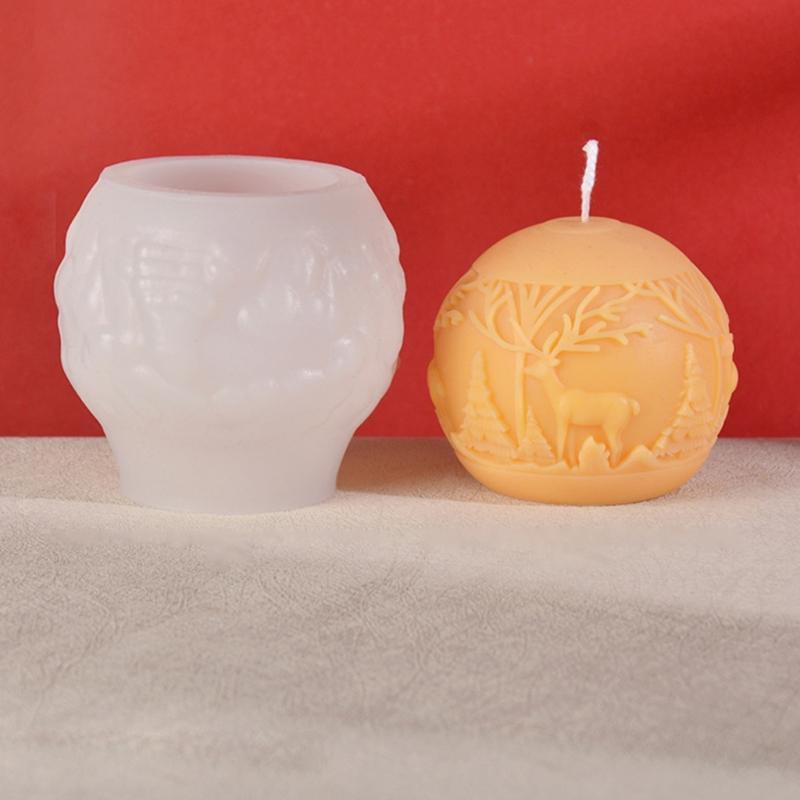 4Pcs Christmas Theme Candle Molds for Candle Soap Plaster Decoration Room Ornaments Christmas Decoration Resin Craft