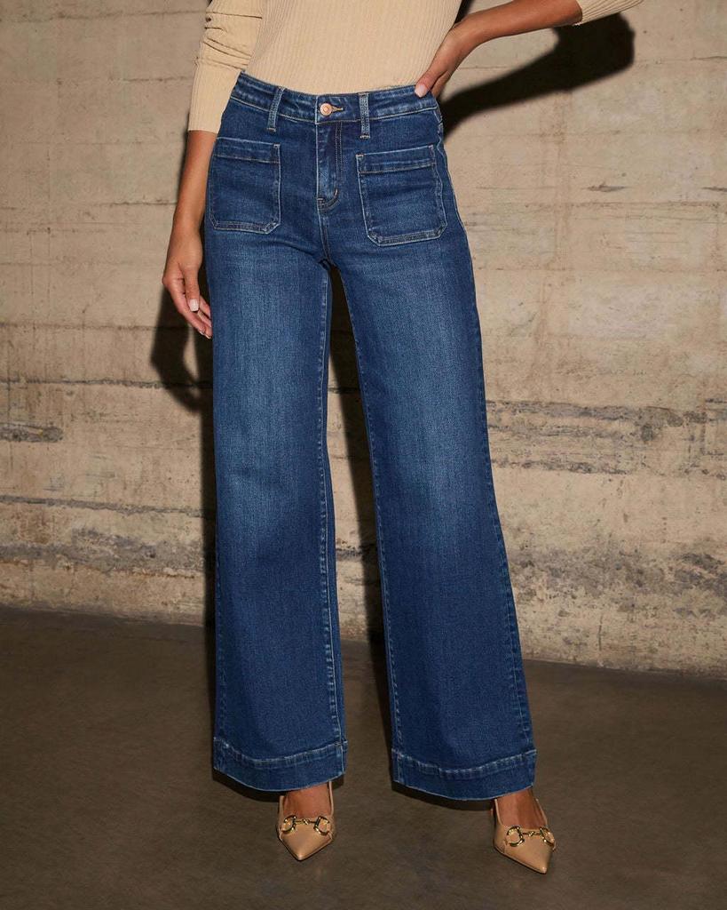 2025 Spring Women's High-Waisted Wide-Leg Retro Jeans