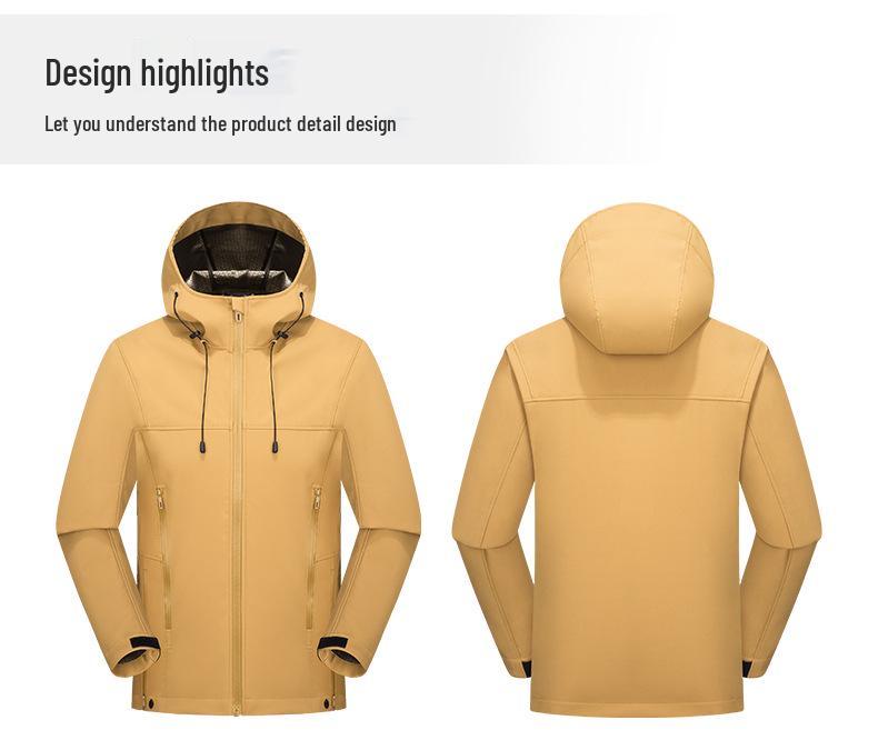 Unisex Water-Repellent Softshell Jacket with Graphene Lining – Lightweight Hooded Mountaineering Coat