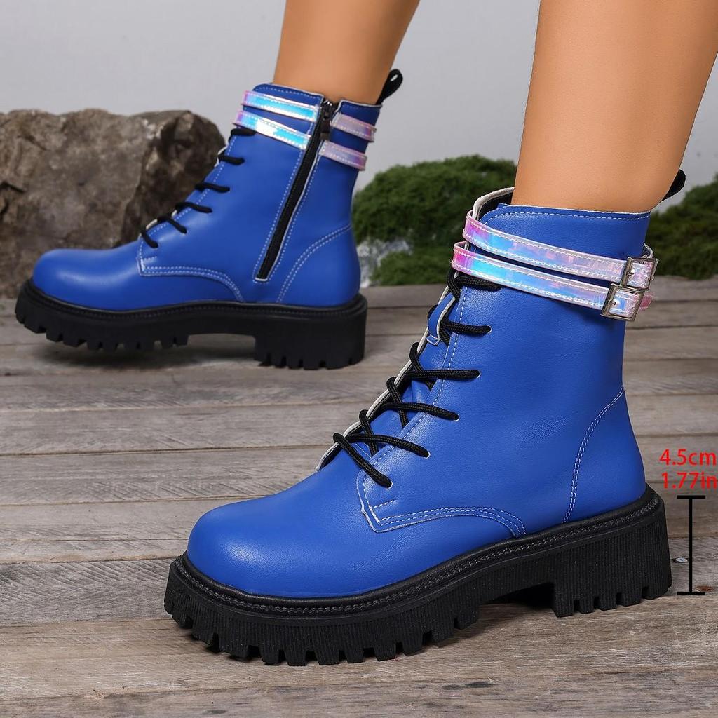 Booties Fashion British Platform Retro Casual Comfort Round Toe Boots for Women