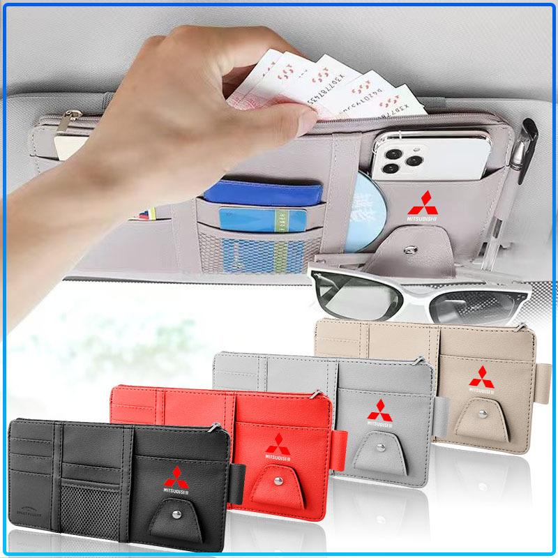Car Sun Visor Point Type Multi-function Storage Bag Car Accessories For Mitsubishi Lancer Lancer ASX Outlander 2 3 Pajero Mirage Exzos Pajero 4