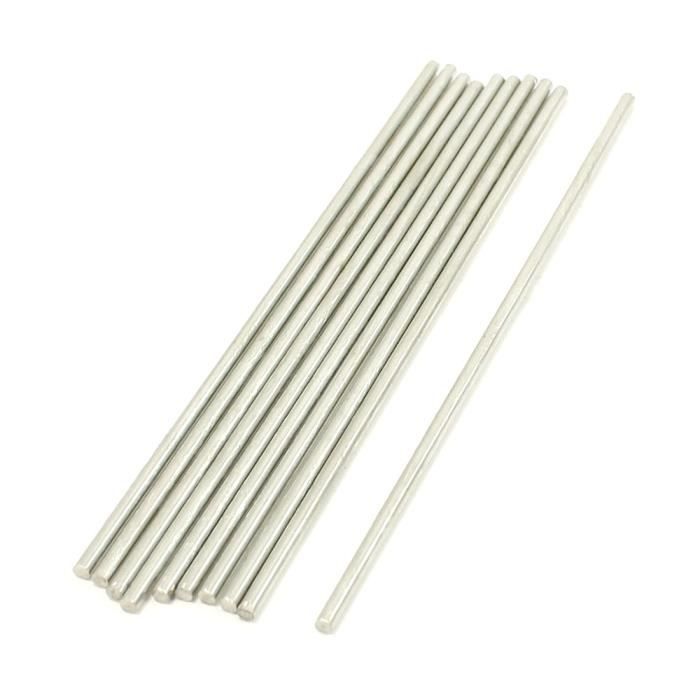 Sourcing map 10pcs tige en acier inoxydable barre ronde 100mm x 2mm pour avion rc