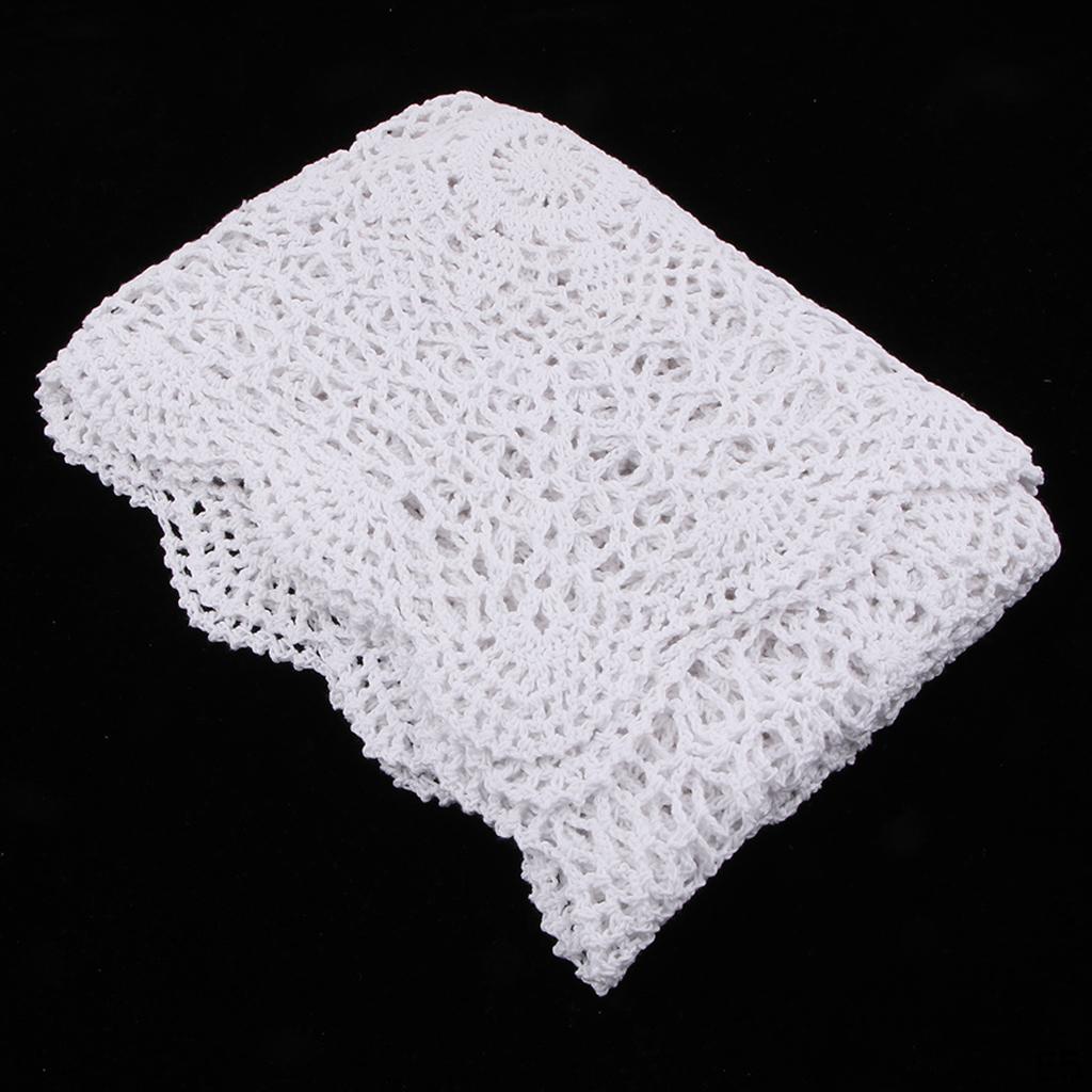 Cotton Lace Crochet Doilies Placemat Flower Square Shape Table Mat Coaster