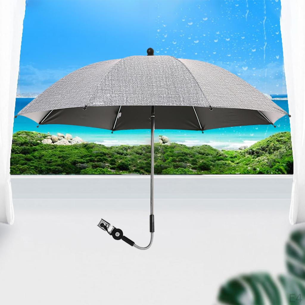 Parasol Shade Umbrella Sun Rain Protecter with Fixing Device for Chairs Pram Strollers