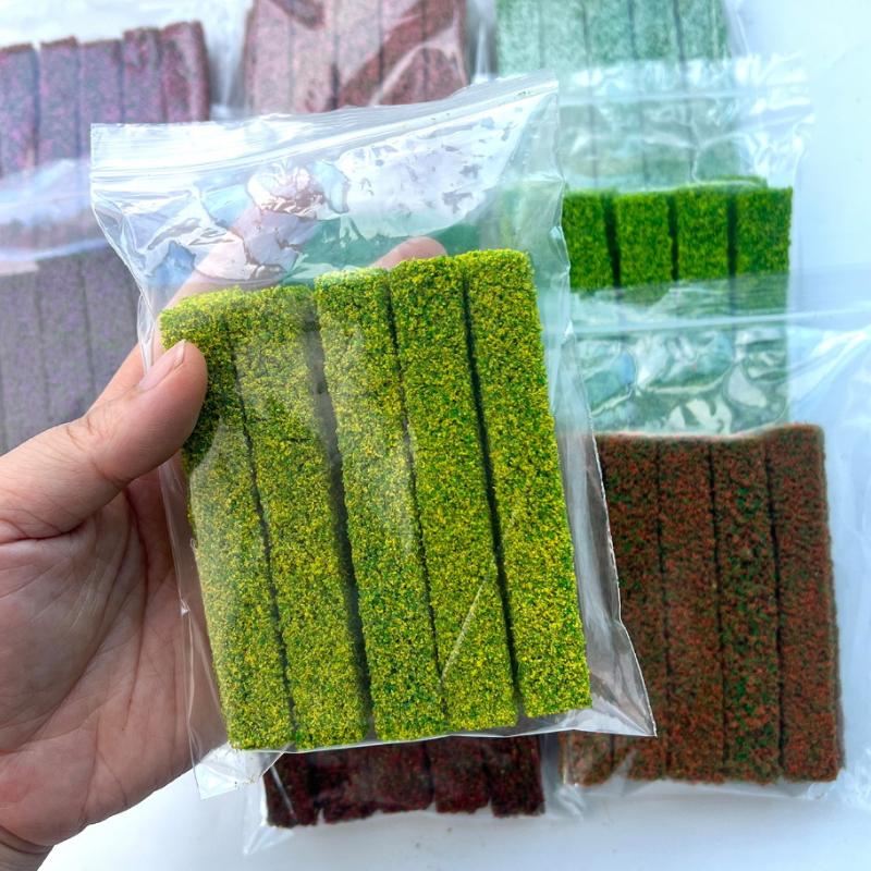 2 Stück Simulation DIY Materialien Graszaun Strauchstreifen Grün Sandtisch Miniaturmodell Für Außen Innen Gebäude Diorama