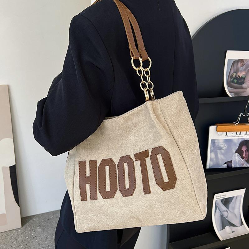 College Students In Class Shoulder Canvas Bag Large Bag Women's Large Capacity New Spring Commuter Tote Large Bag Women's Bag