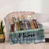 Custom Floral Bookshelf Blankets For Home Customize Your Name Blankets Soft Cozy Lightweight Allseason Blanket For Picnic Sofa Office Bed Living Room