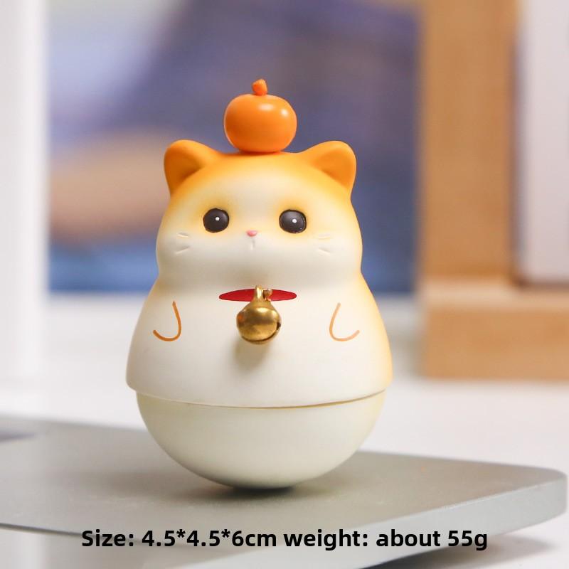 

Мультяшная валяющаяся фигурка Энергичная валяющаяся фигурка кота Фуруи Настольная фигурка Милый и очаровательный дизайн фигурки Big Orange Cat