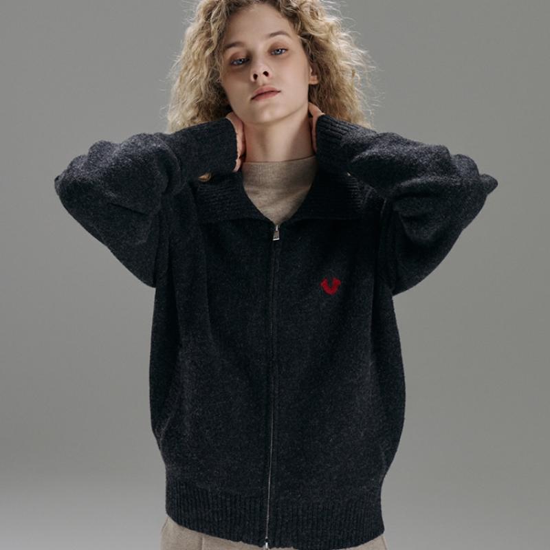 True Religion Women Knit Zip Up Cardigan 25fw