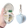 Cute Heart Shape Leather Bottle Opener Keychain Small Mini Jewelry Gift Box Portable Hard-Wearing Letterpress Printed Storage