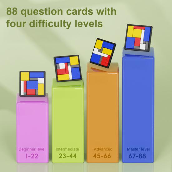 1/2Pcs Logic Puzzle Brain Teaser Game 88 Challenges 4 Difficulty Levels Portable Kids Adults Logic Thinking Training Educational Puzzle Board Game