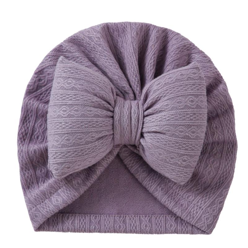 Cotton Baby Turban Headwrap Newborn Bowknot Floral Hat Breathable Unisex 0-18M Infant Headband Solid Color Photography Prop