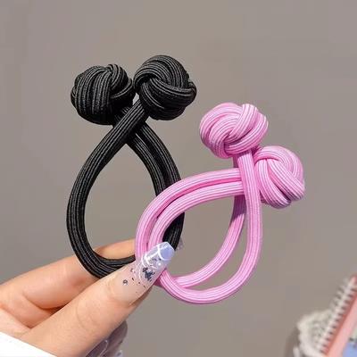 קשר סיני צמות שיער גומיות קשר שיער לנשים ונערות חבל שיער סרט שיער אלסטיות גבוהה סרט ראש דו-ראשי אביזר לשיער לעיצוב