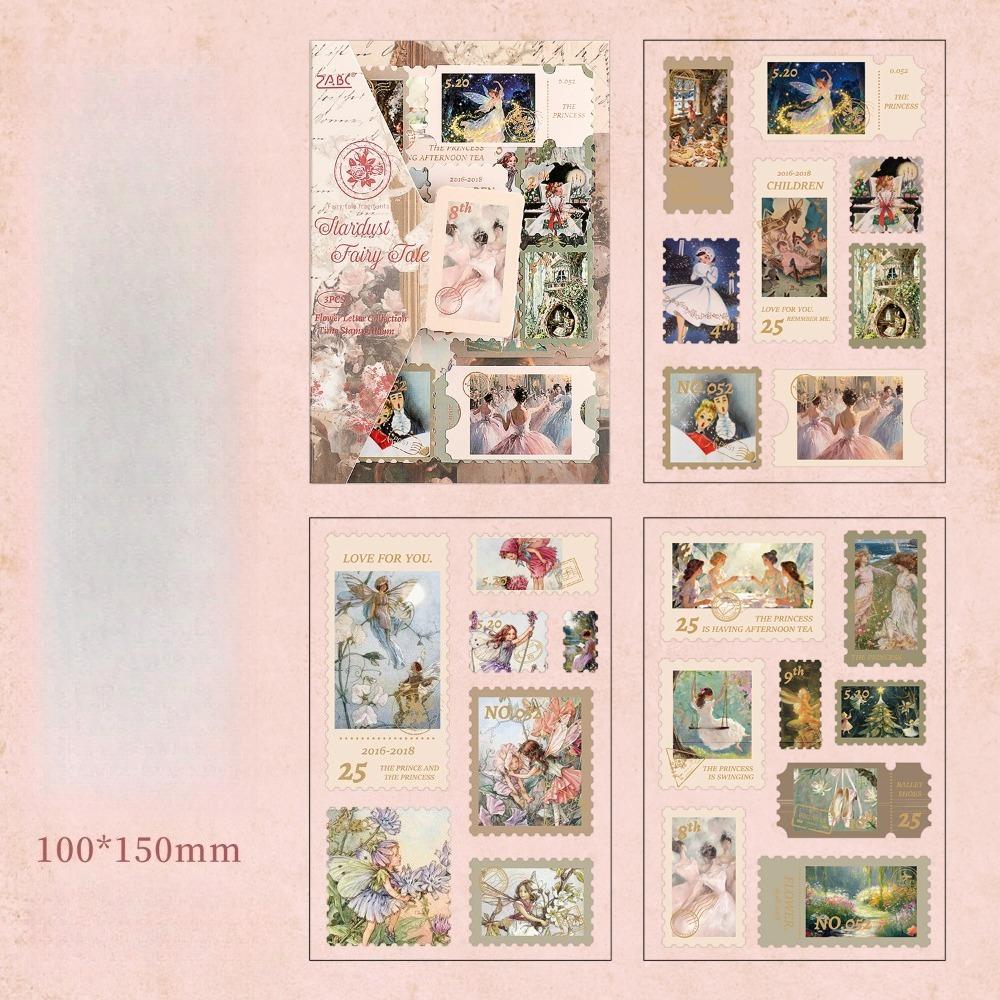 Retro Europäische Florale Buchstaben Zeit Sammlung Journal Aufkleber Goldfolien Abziehbilder für Scrapbook Vintage Handgemachte Bastelbedarf