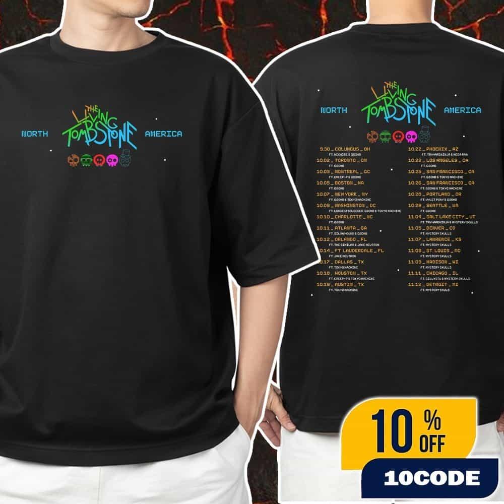 The Living Tombstone North America Tour 2026 With Tour Dates Backprint Unisex XXXXL
