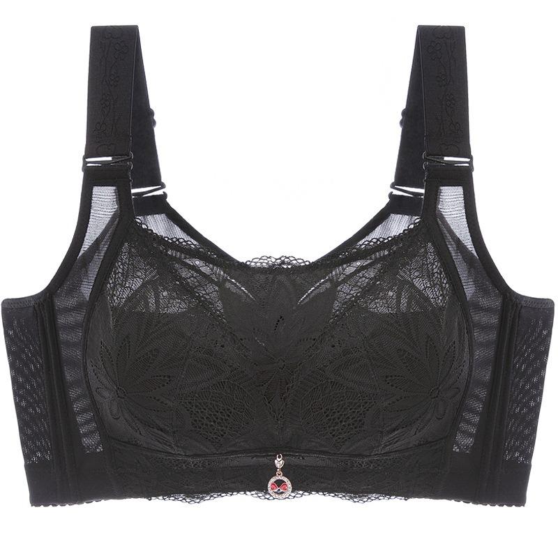 Women Thin Lace Backless No Wire Push Up Bra For Large Bust