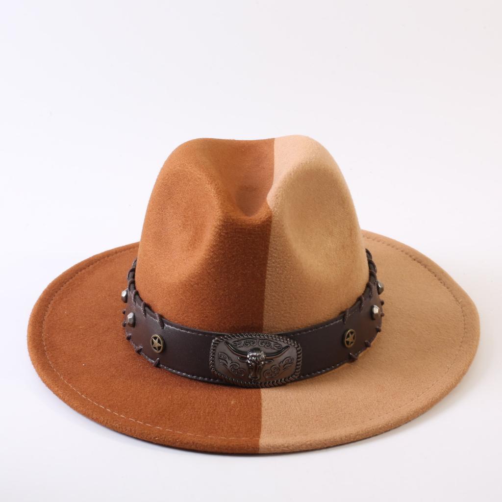 Popular European and American Classic Double-color Wide-brimmed Top Hat Men's and Women's Fashion OL Style Cowboy Hat Jazz Hat