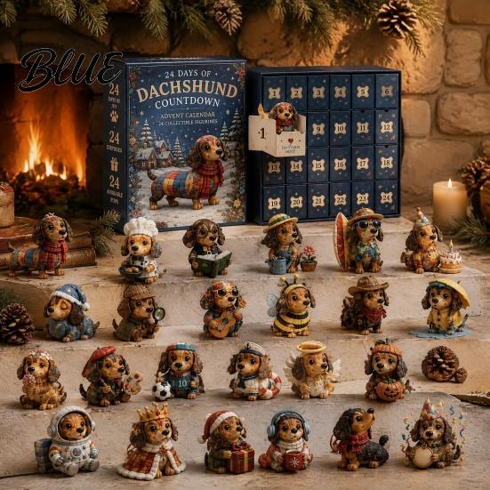 Strašidelné Party Dekorace 24denní Adventní Kalendář 2026 Mini Figurky Krávy/Koně/Psů Vánoční Odpočet Dárečky na Halloweenskou Noc Kalendář,