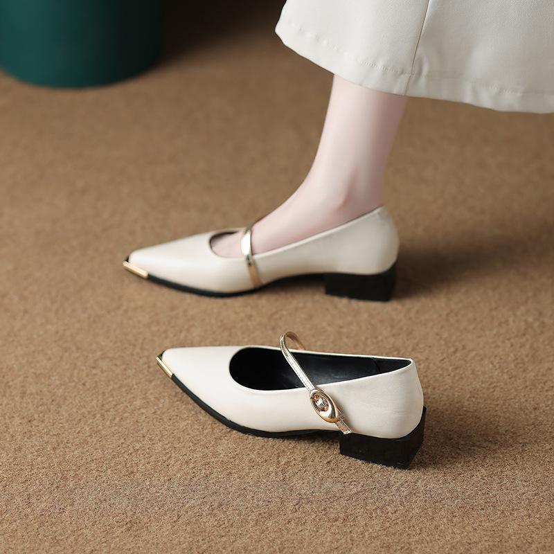 73598-6 Low-heeled beautiful pointed-toed single shoes for women's spring and autumn 2025 This year's popular fashion temperament autumn shoes