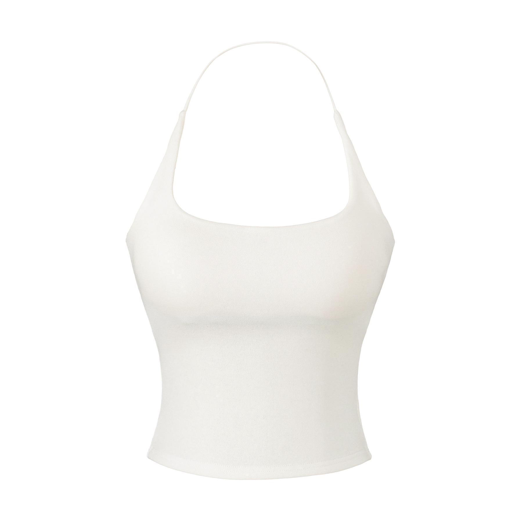 

Spicy Girl Thickened Camisole: Early Spring Halter Neck with Chest Pads and Open Back Design Small